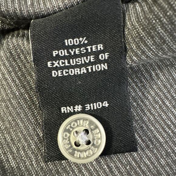 Pro Tour Mens Cool Play Golf Long Sleeve Polo Shirt Medium Gray Pinstripe - Picture 6 of 7